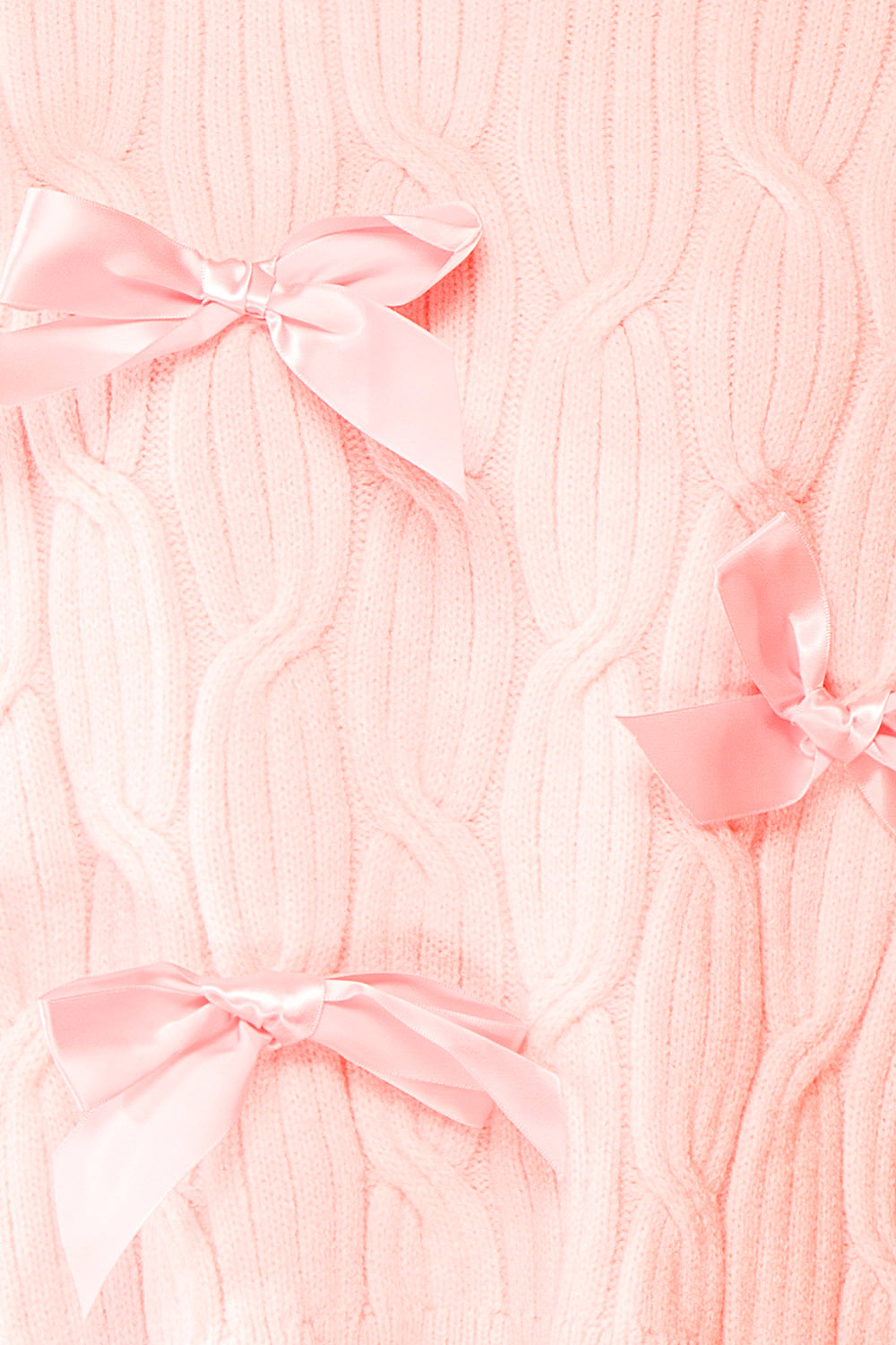 Zorane Pink Knit Sweater w/ Satin Bows | Boutique 1861 fabric