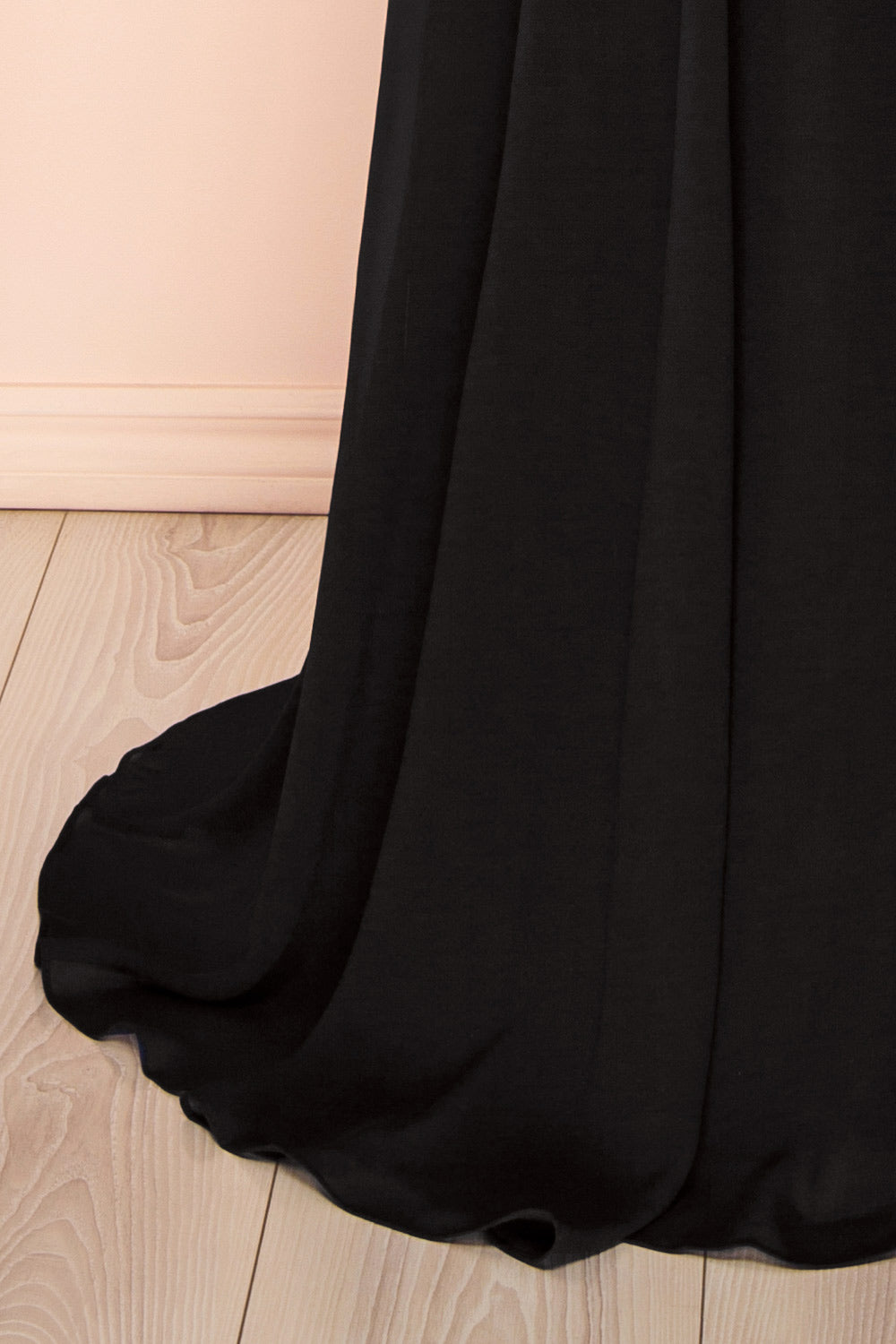 Zorua Black One-Shoulder Maxi Dress with Cape Sleeve | Boutique 1861