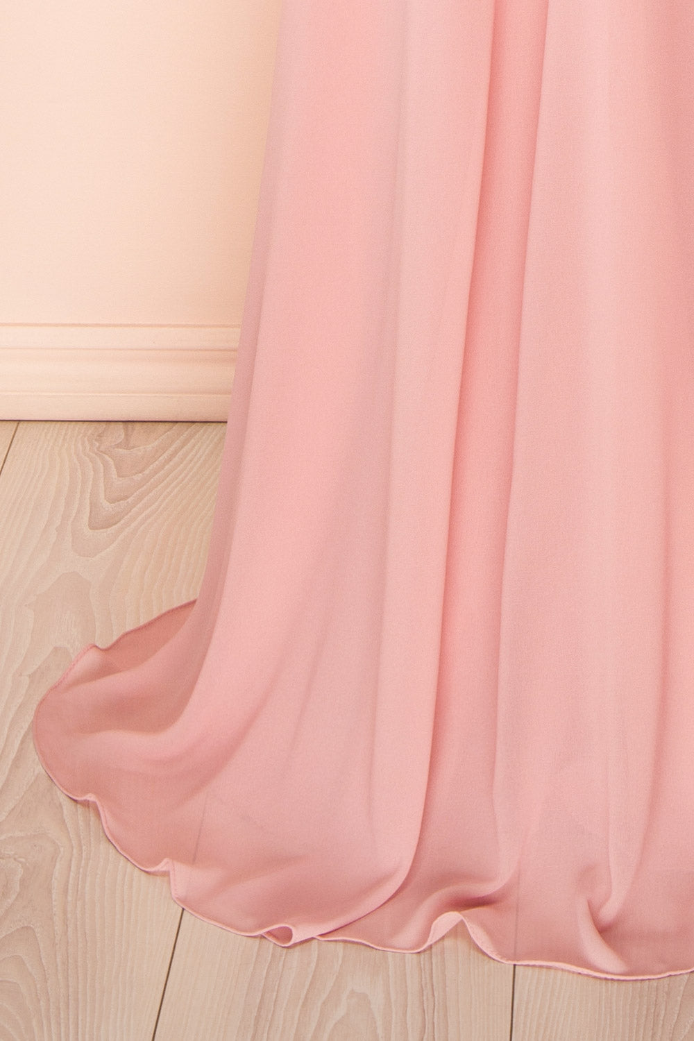 Zorua Pink | One-Shoulder Maxi Dress with Cape Sleeve