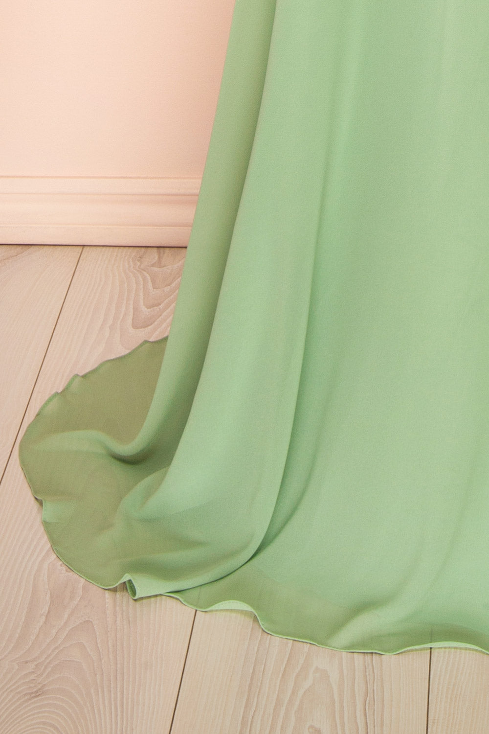 Zorua Sage | One-Shoulder Maxi Dress with Cape Sleeve