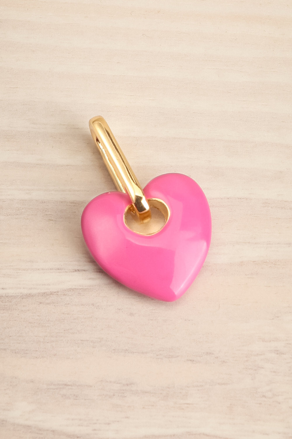 Zuciya Gold-Plated Pink Heart Charm | La petite garçonne close-up