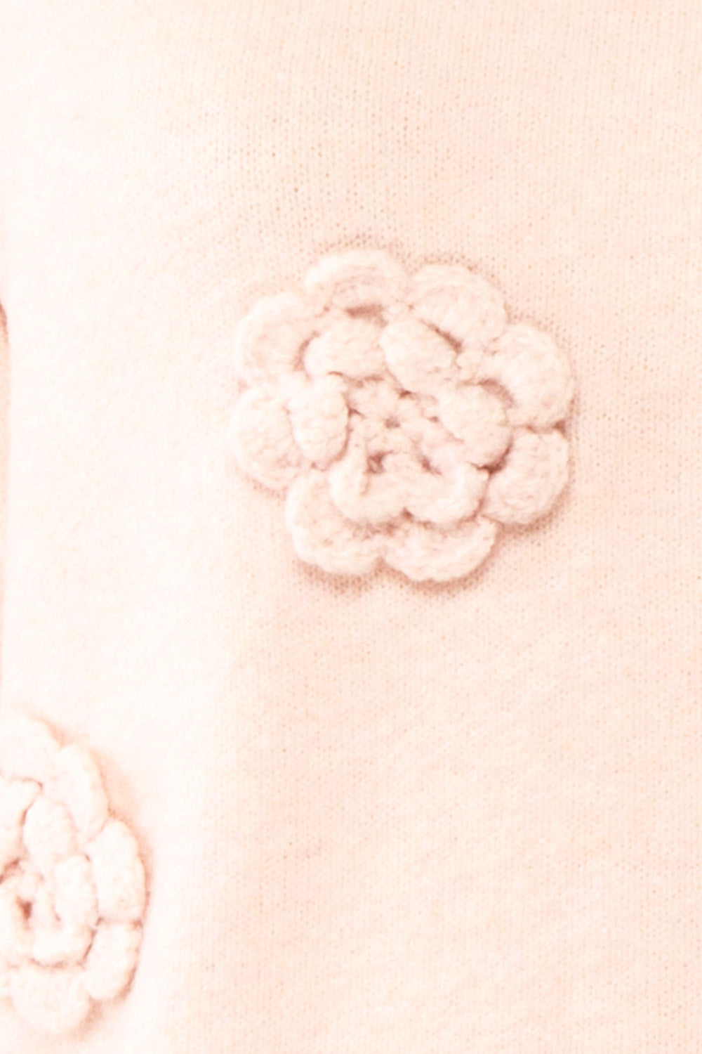 Zuniki Pink Knit Top with Crochet Flowers | Boutique 1861 fabric 