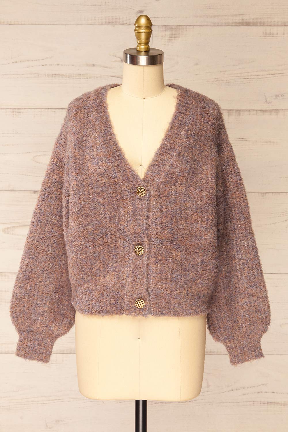 Zuper Mauve Fuzzy Cardigan | La petite garçonne front view