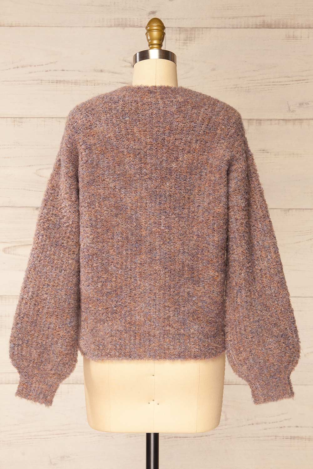 Zuper Mauve Fuzzy Cardigan | La petite garçonne  back view