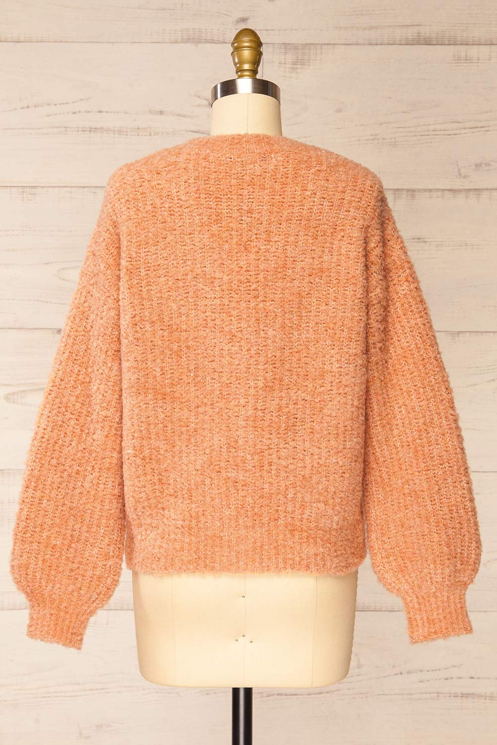 Zuper Orange Fuzzy Cardigan | La petite garçonne   back view