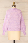 Zurich Pink & Blue Knit Turtleneck Sweater | La petite garçonne front view