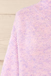 Zurich Pink & Blue Knit Turtleneck Sweater | La petite garçonne front close-up