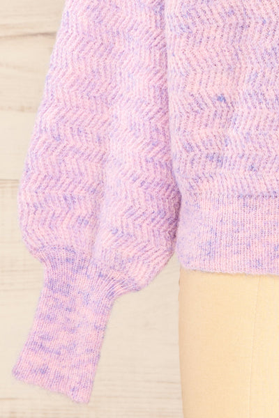 Zurich Pink & Blue Knit Turtleneck Sweater | La petite garçonne sleeve
