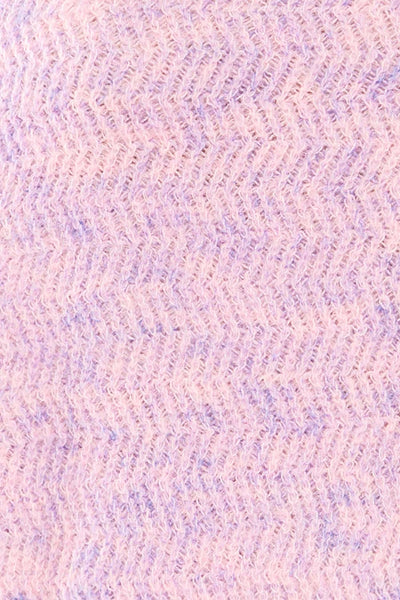 Zurich Pink & Blue Knit Turtleneck Sweater | La petite garçonne fabric