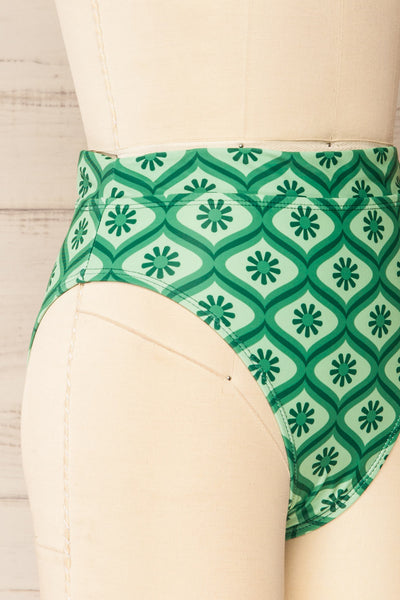 Zuwena Floral Green Vintage Pattern Bikini Bottom | La petite garçonne  side