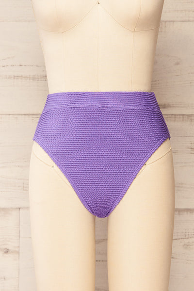 Zuwena Purple High-Waisted Bikini Bottom | La petite garçonne front view