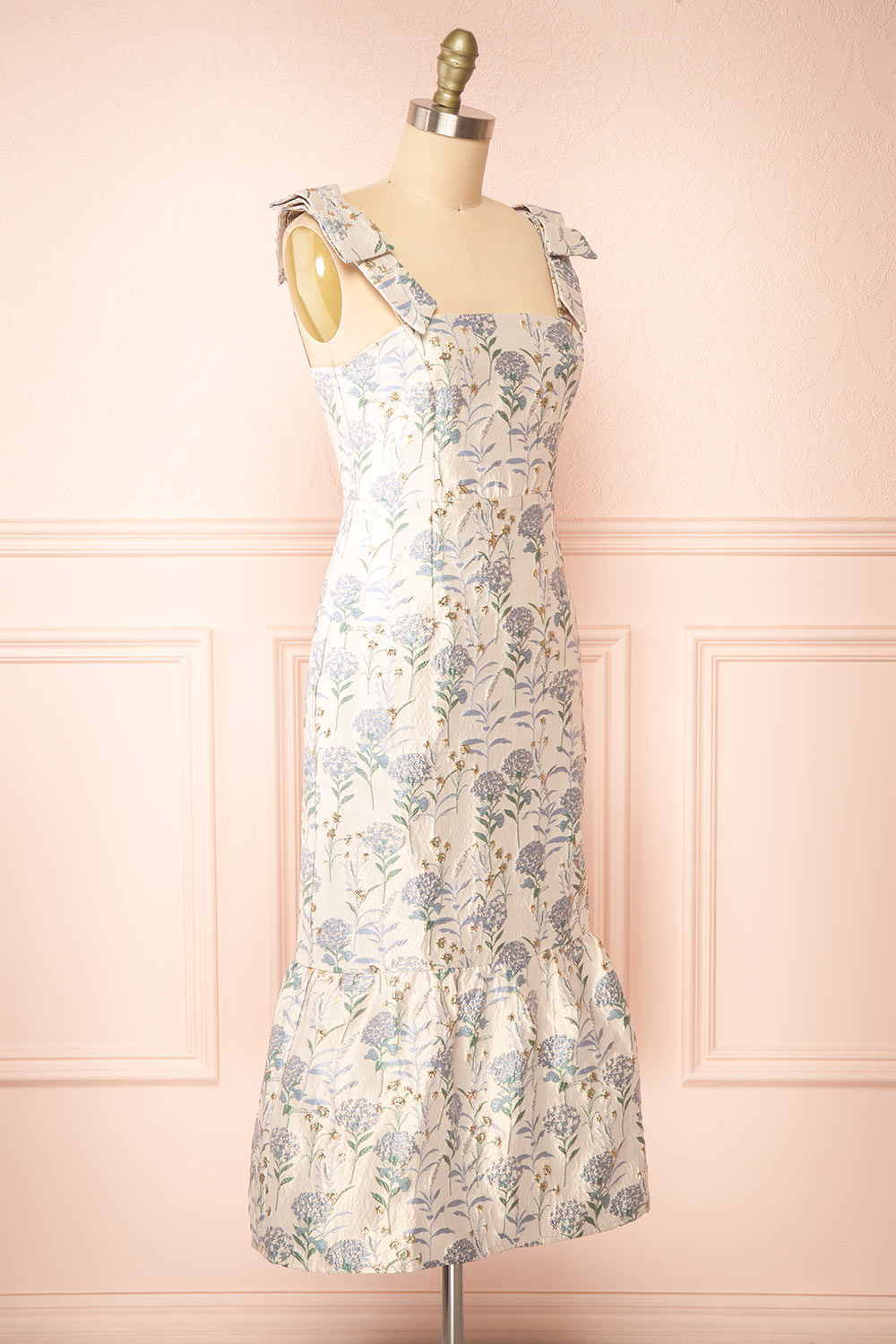 Zylara Floral Jacquard Midi Dress | Boutique 1861 side view