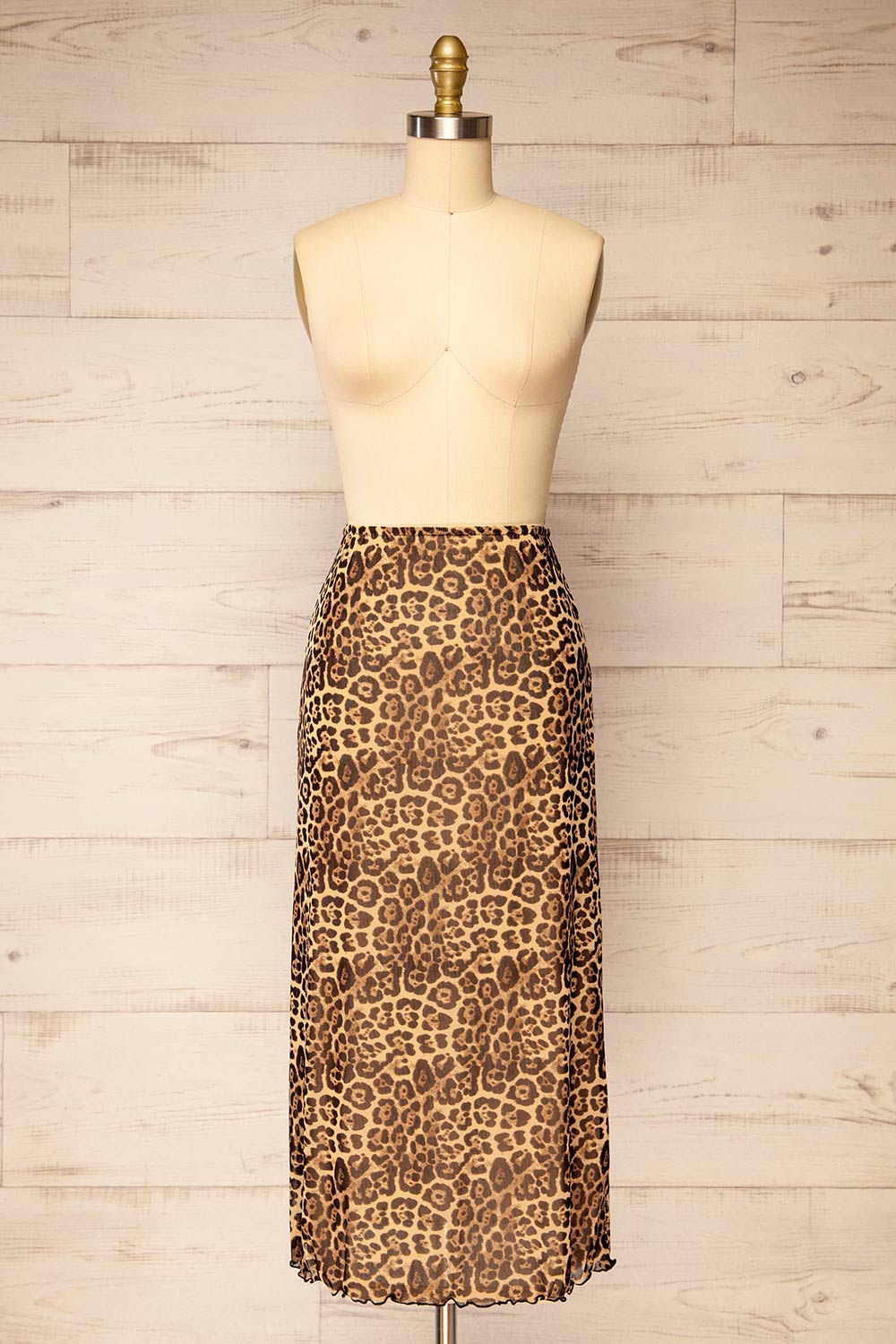 Zyran Long Leopard Print Skirt | La petite garçonne front view