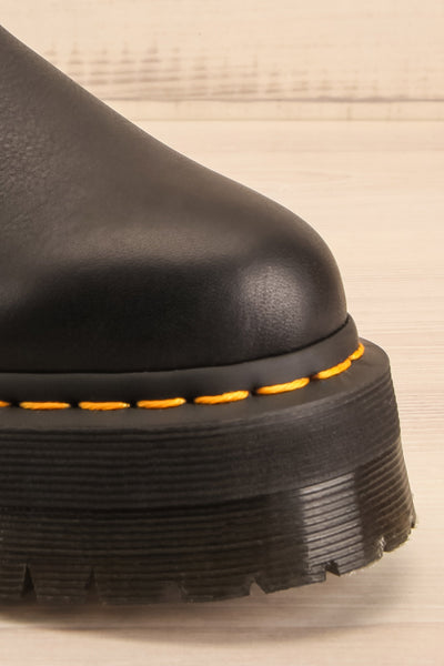 2976 Faux Fur Lined Platform Chelsea Boots | La petite garçonne front close-up