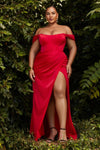Namie Red Corset Maxi Dress w/ Removable Straps | Boutique 1861 on model