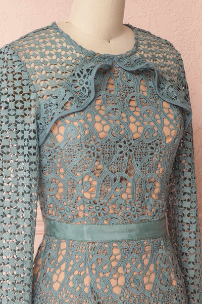 Abassia Aurore Seafoam Crocheted Lace Cocktail Dress | Boutique 1861 5