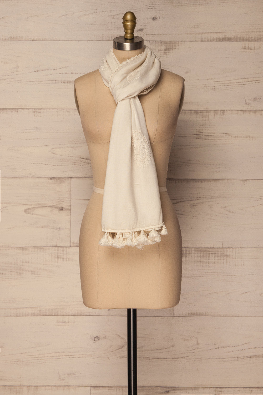 Abbazia Embroidered Cream Scarf | La Petite Garçonne Chpt. 2 4