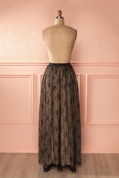 Abdéline - Black mesh lace maxi skirt 5