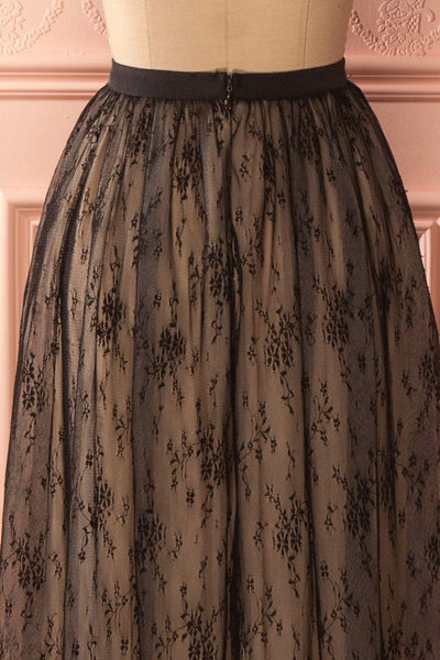 Abdéline - Black mesh lace maxi skirt 6