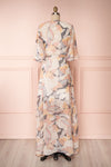 Abhaya Beige Patterned Maxi Wrap Dress back view | Boutique 1861