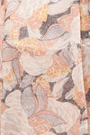 Abhaya Beige Patterned Maxi Wrap Dress fabric | Boutique 1861