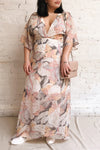 Abhaya Beige Patterned Maxi Wrap Dress | Boutique 1861 model look