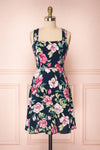 Abymes Navy Blue Floral A-Line Summer Dress | Boutique 1861 1