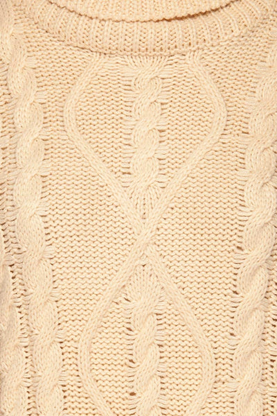 Abzac Ivory Turtleneck Sweater | Col Roulé fabric close up | La Petite Garçonne