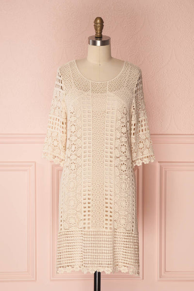 Acacie Beige Crocheted Lace Tunic Dress | Boutique 1861 1