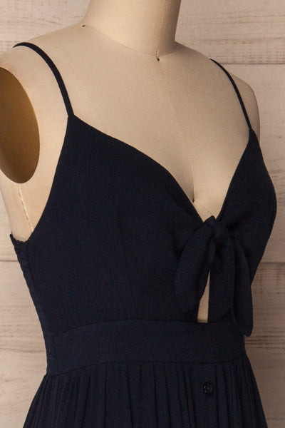 Acate Navy Button-Up A-Line Midi Summer Dress | La Petite Garçonne 4