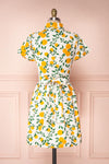 Achillea White Lemon Print Shirt Dress | Boutique 1861 back view