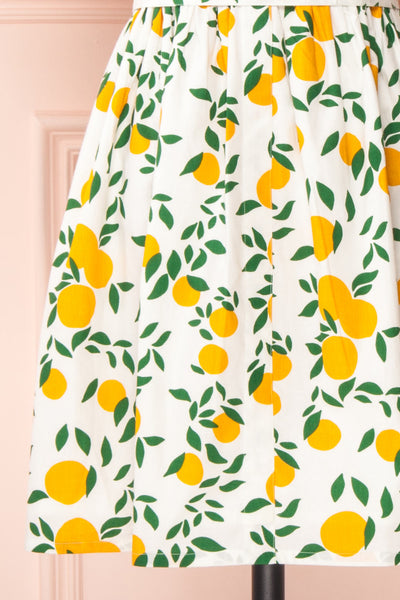 Achillea White Lemon Print Shirt Dress | Boutique 1861 skirt