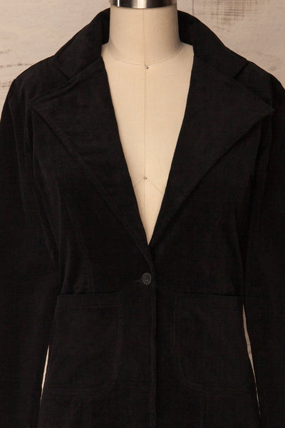 Acquerino Black Corduroy Tailored Blazer | La Petite Garçonne 2