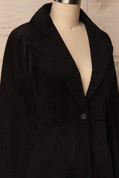 Acquerino Black Corduroy Tailored Blazer | La Petite Garçonne 4