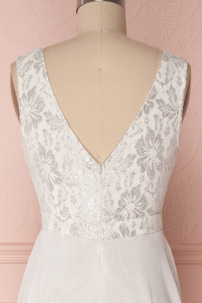 Adalgisa White & Silvery Lace Mermaid Bridal Dress | Boudoir 1861 5