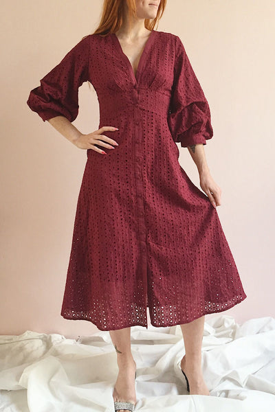 Adalynn Bourgogne | Burgundy Lace Dress
