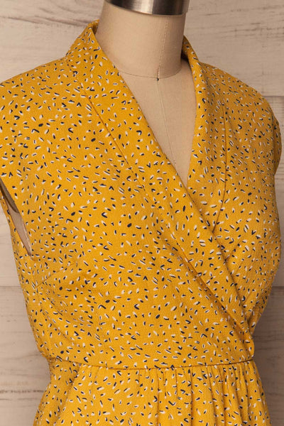 Adegem Yellow Patterned A-Line Summer Dress | La Petite Garçonne 4
