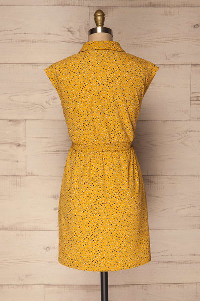 Adegem Yellow Patterned A-Line Summer Dress | La Petite Garçonne 5