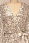 Adelfia Silver Sequin Dress | Robe | La Petite Garçonne front close-up