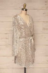 Adelfia Silver Sequin Dress | Robe | La Petite Garçonne side view