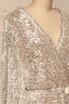 Adelfia Silver Sequin Dress | Robe | La Petite Garçonne side close-up