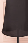 Adella Noir Black Short Satin Dress w/ Lace bottom | Boutique 1861