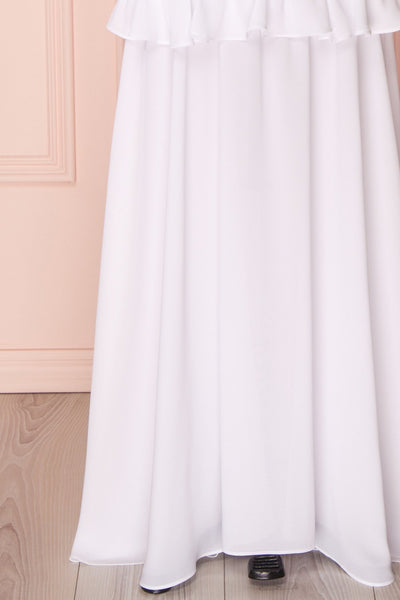 Adeltrude White Ruffled Off-Shoulder Maxi Dress | Boudoir 1861 9
