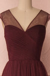 Adifa Burgundy Net Tulle Sleeveless A-Line Gown | Boudoir 1861 3