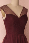 Adifa Burgundy Net Tulle Sleeveless A-Line Gown | Boudoir 1861 5