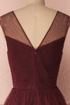 Adifa Burgundy Net Tulle Sleeveless A-Line Gown | Boudoir 1861 6