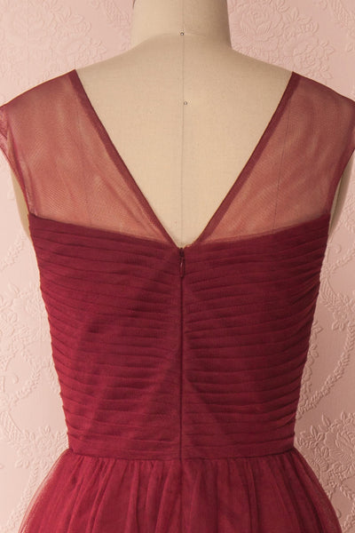 Adifa Deep Red Net Tulle Sleeveless A-Line Gown | Boudoir 1861 7