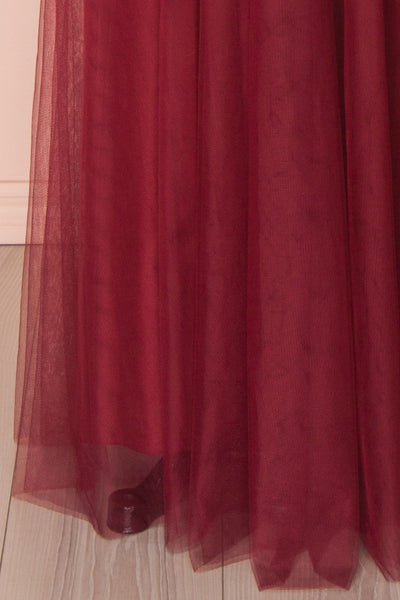 Adifa Deep Red Net Tulle Sleeveless A-Line Gown | Boudoir 1861 9
