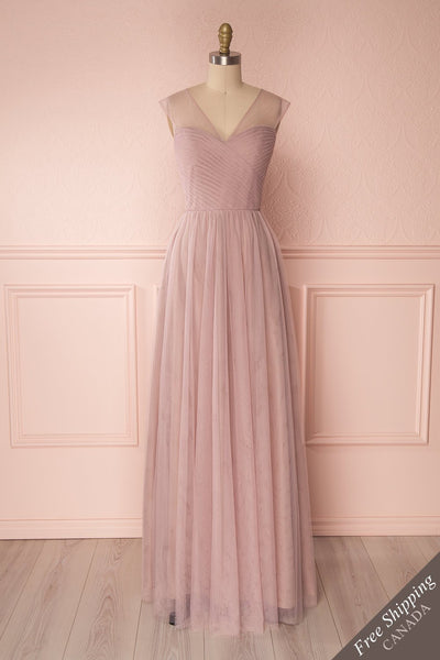 Adifa Dusty Rose Net Tulle Sleeveless A-Line Gown | Boudoir 1861 1