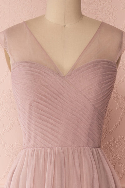Adifa Dusty Rose Net Tulle Sleeveless A-Line Gown | Boudoir 1861 3